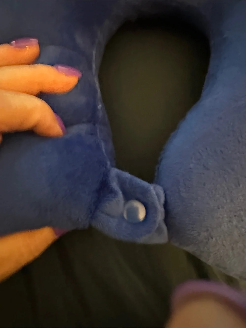 Plush Neck Travel Pillow in Blue - Comfort Support